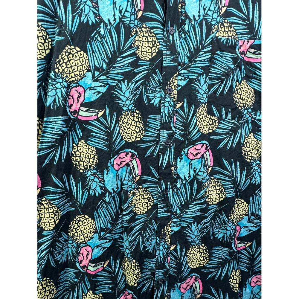 Foundry Shirt Men 4XL‎ XXXXL Tall Green leaf Yellow Pineapple Hawaiian Beach - Picture 8 of 10